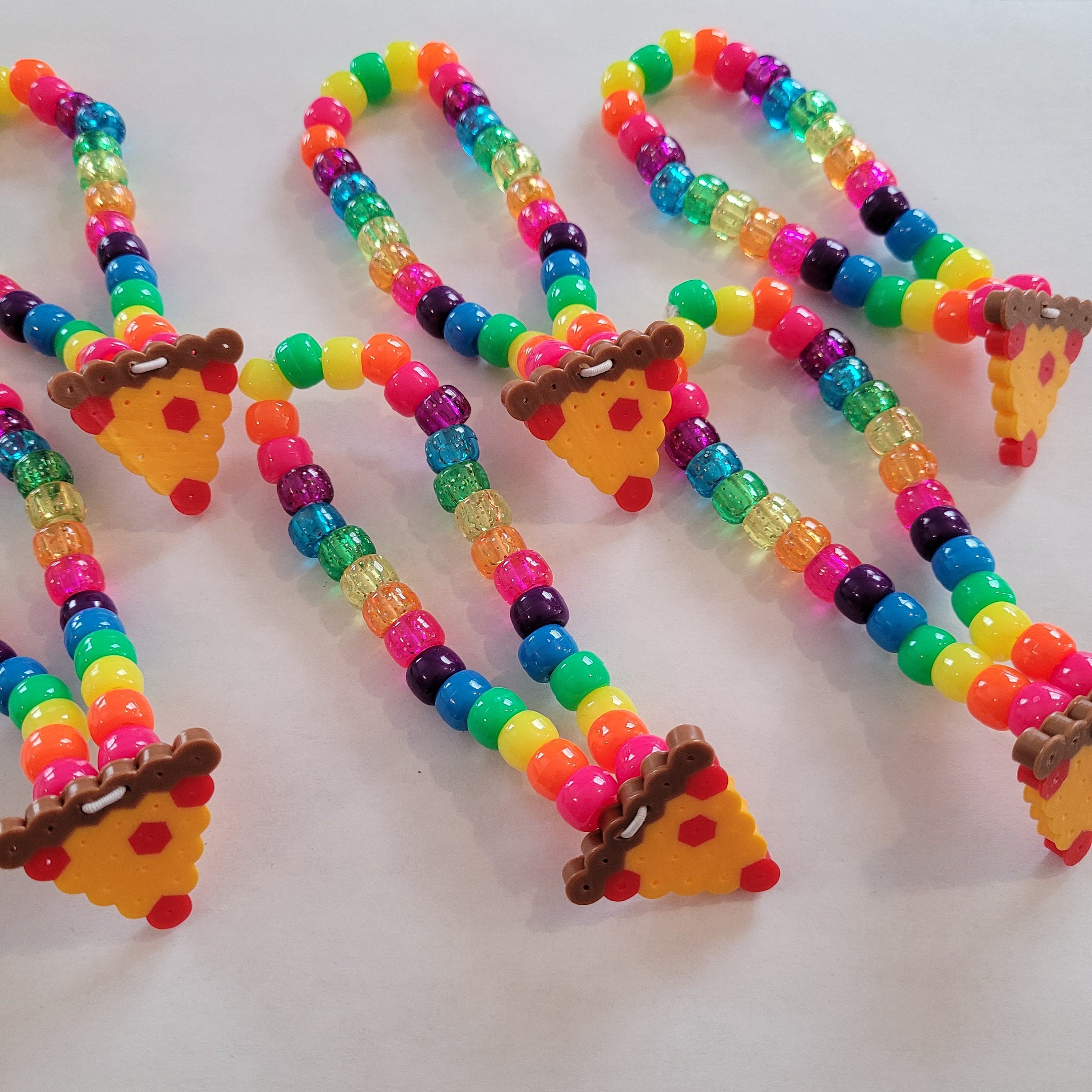 19 KANDI BRACELETS - RAVE / EDM / PLUR / FESTIVAL - Multicolored Pony Beads