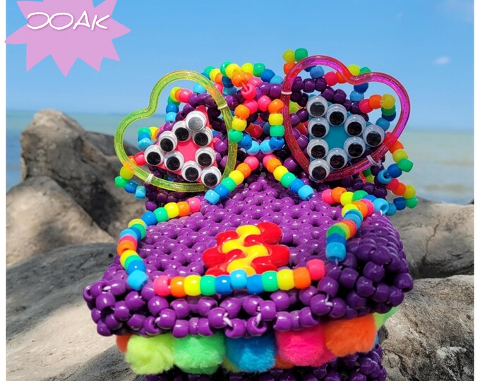 OOAK Kandi Puppet: Beaded Rave Festival Accessory - Etsy