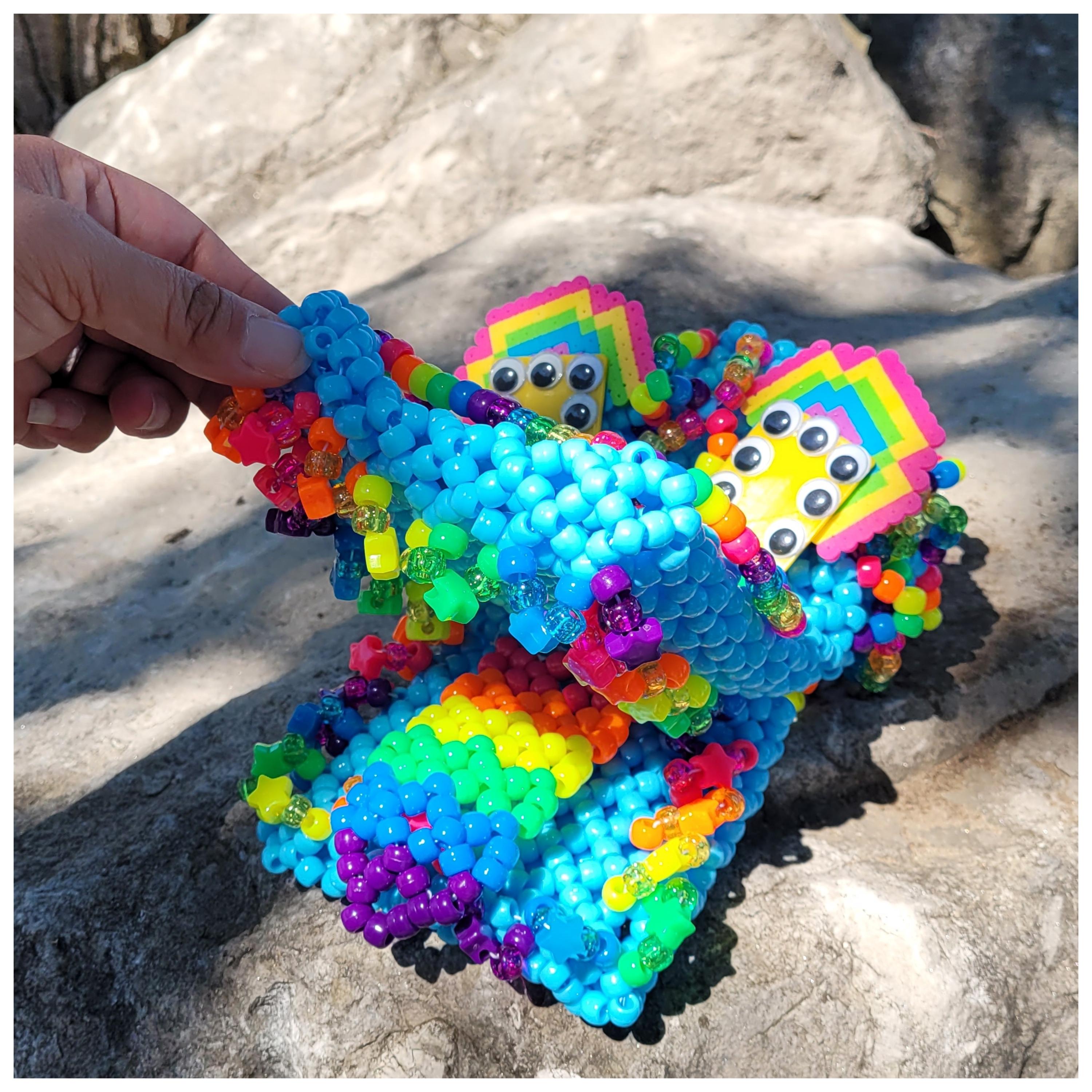 Kandi Beaded Puppet: Rave Festival Accessory With Vintage Beads - Etsy