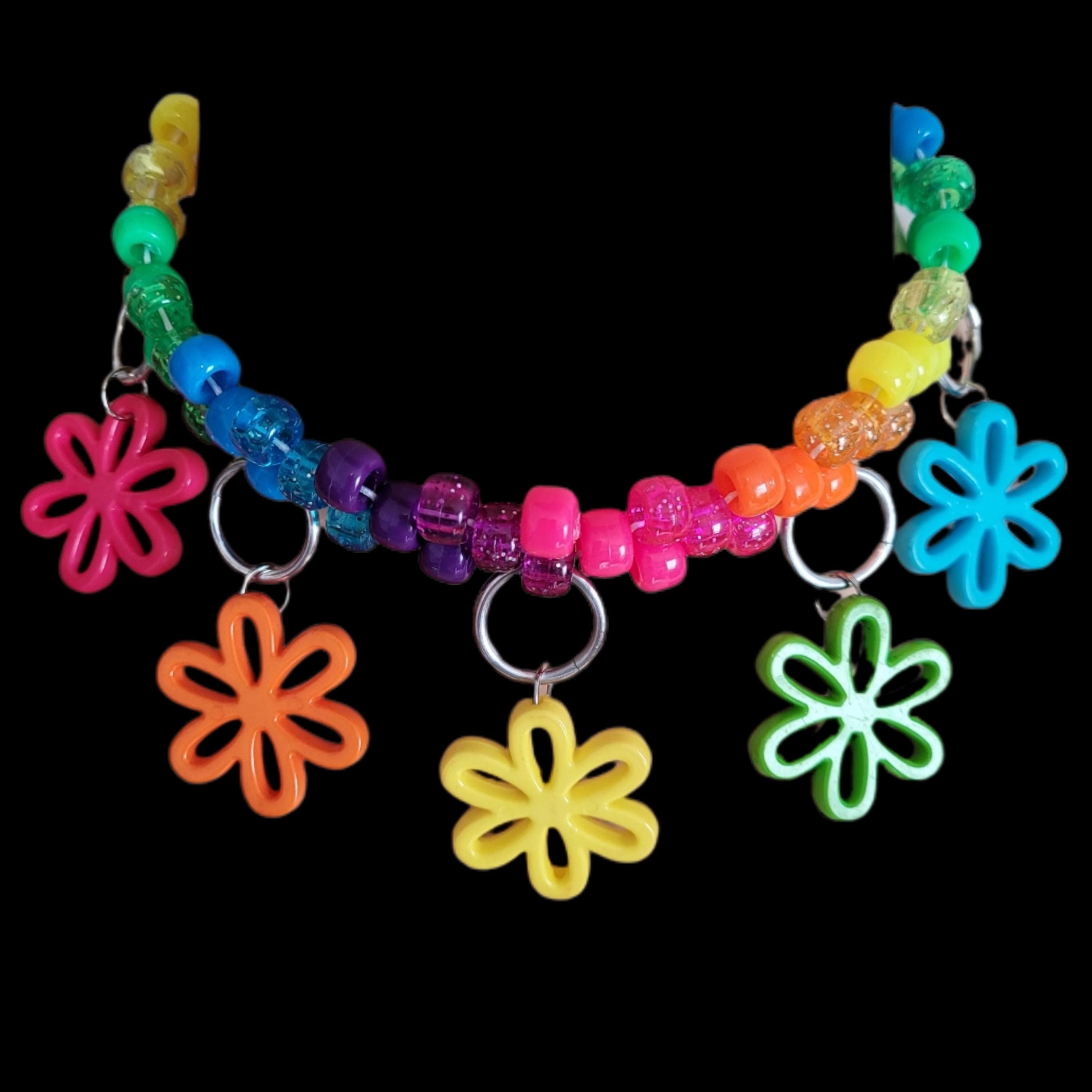 Rainbow Daisy Kandi Choker: Rave Festival Necklace - Etsy