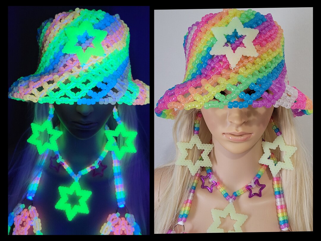 Star Kandi Bucket Hat,rave Hat,rave Bucket Hat,festival Bucket Hat,90s Bucket Hat,hippie Bucket