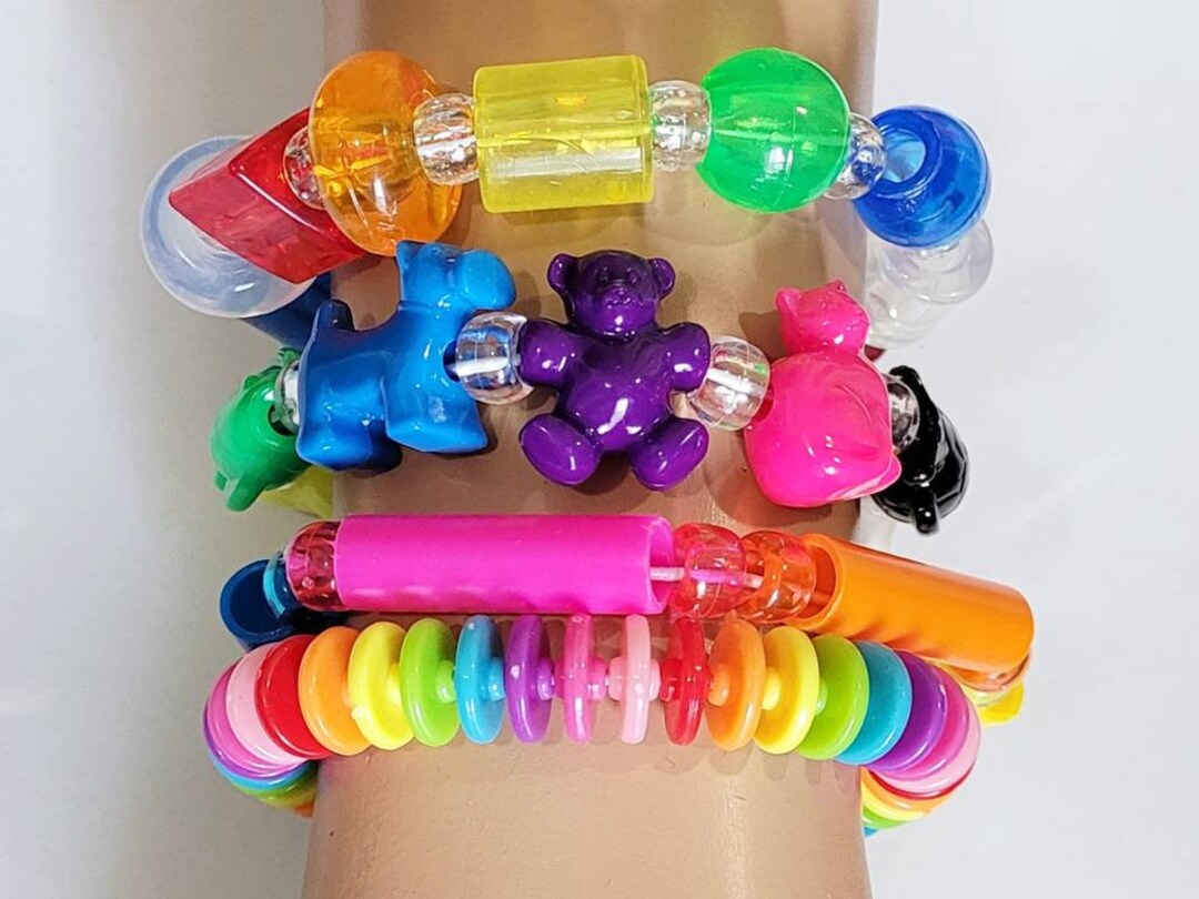 Rainbow Ball Kandi Cuff, Rainbow Bracelet, Rainbow Cuff, Edc Kandi,kandi  Kid,kandi Bracelets,neon Beads,rave Kandi,edm Festival,plur,edc 