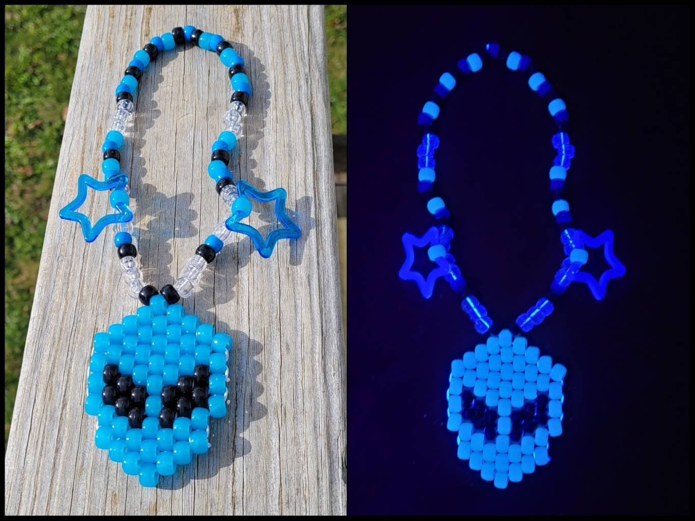 UV Alien Kandi Choker,kandi Necklace,rave Outfit,rave UV Alien Kandi Choker,kandi Necklace,rave Outfit,rave
