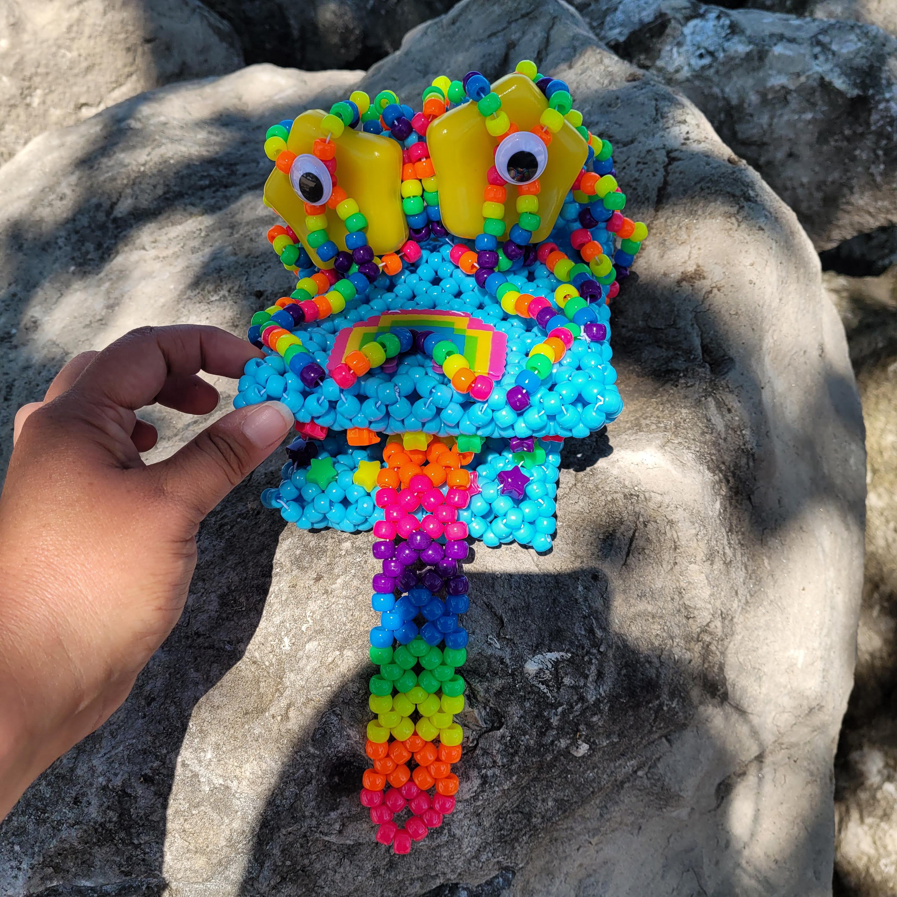 OOAK Kandi Puppet, Star Rave Accessory, Beaded Festival Gift - Etsy