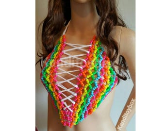 Sexy Lace Up Kandi Top,Festival Rave Bra