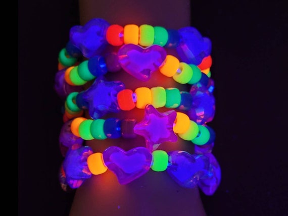 Rainbow Ball Kandi Cuff, Rainbow Bracelet, Rainbow Cuff, Edc Kandi