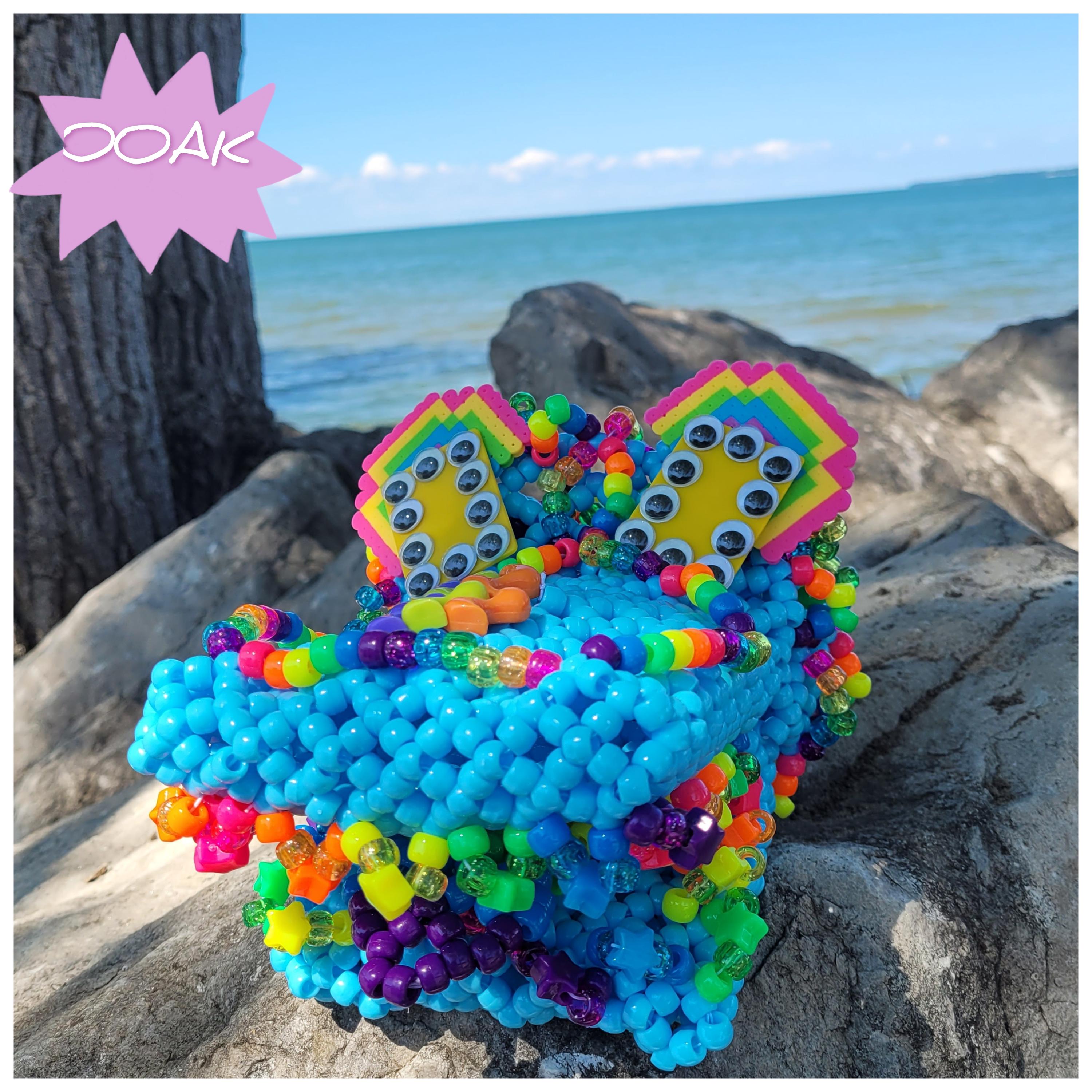 Kandi Beaded Puppet: Rave Festival Accessory With Vintage Beads - Etsy