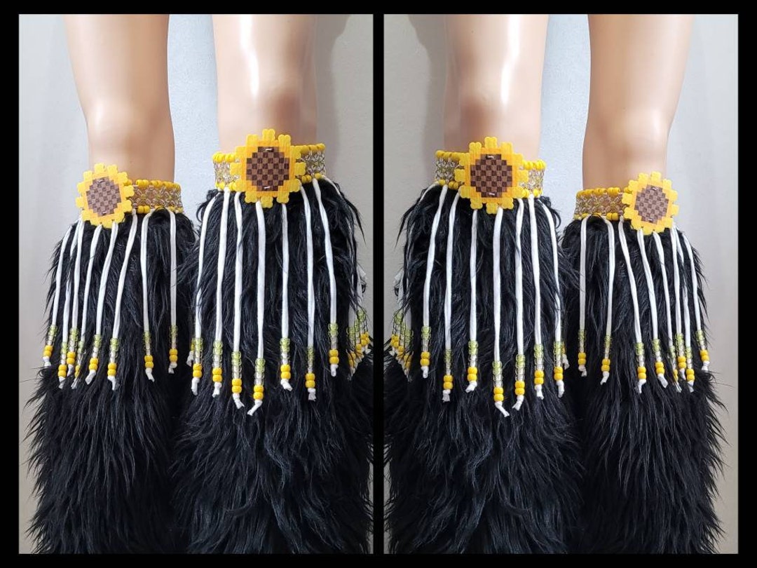 Sunflower Fringe Kandi Garters, Rave Outfit,kandi Bracelets,edc Wedding ...