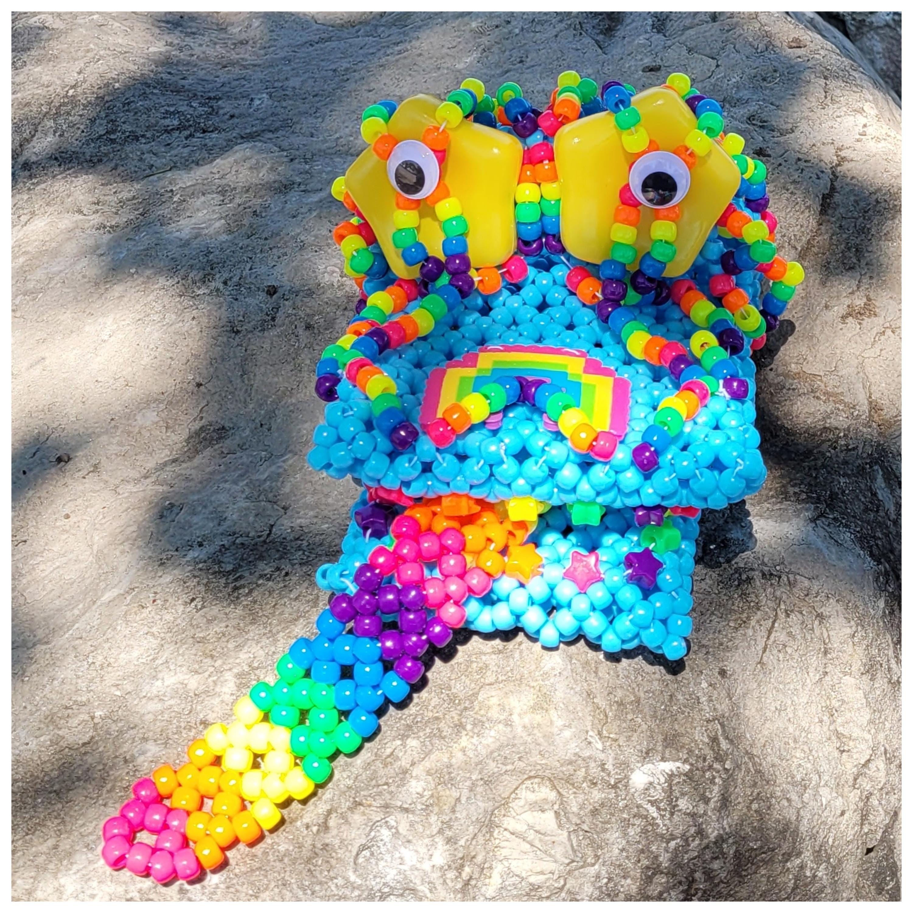 OOAK Kandi Puppet, Star Rave Accessory, Beaded Festival Gift - Etsy