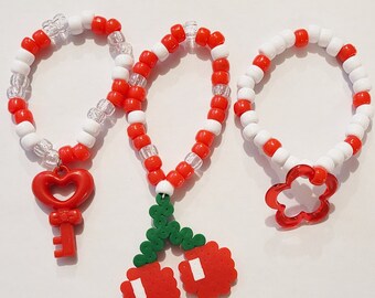 クリスティーナ３点セット Set of 3 Cherry Kandi Bracelets,kidcore Bracelets,kandi