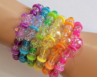UV Star Kandi Bracelet Set: Glitter Rave Bracelets, Festival Outfit
