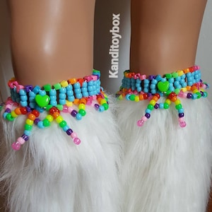 Jarretières Kandi en forme de cœur néon, accessoires de festival rave