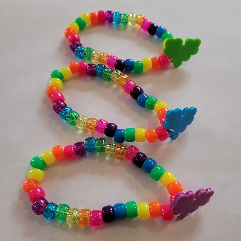 6 Rainbow heart kandi bracelets,kandi singles,rave bracelets,rave kandi,rave outfit,edc kandi,edc outfit,kandi kid,kawaii bracelets,plur image 4