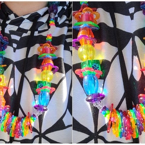 Rainbow Phat Kandi Necklace: 90s Rave Charms, Kidcore Jewelry image 7