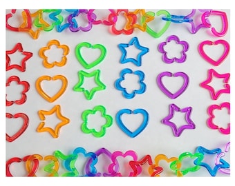 90s Plastic Star Charms: Rave Kandi Jewelry Links