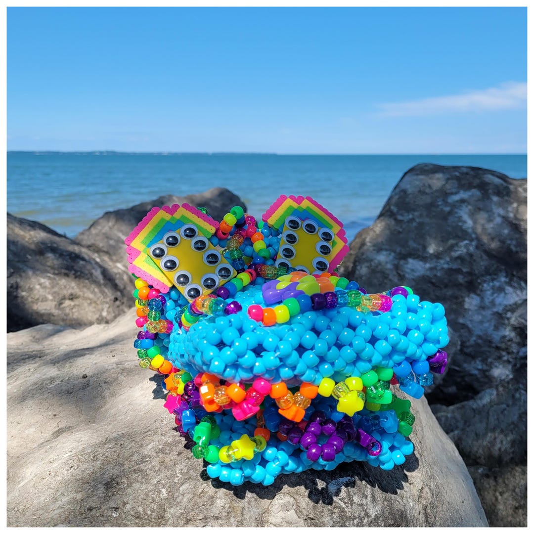 Kandi Beaded Puppet: Rave Festival Accessory With Vintage Beads - Etsy
