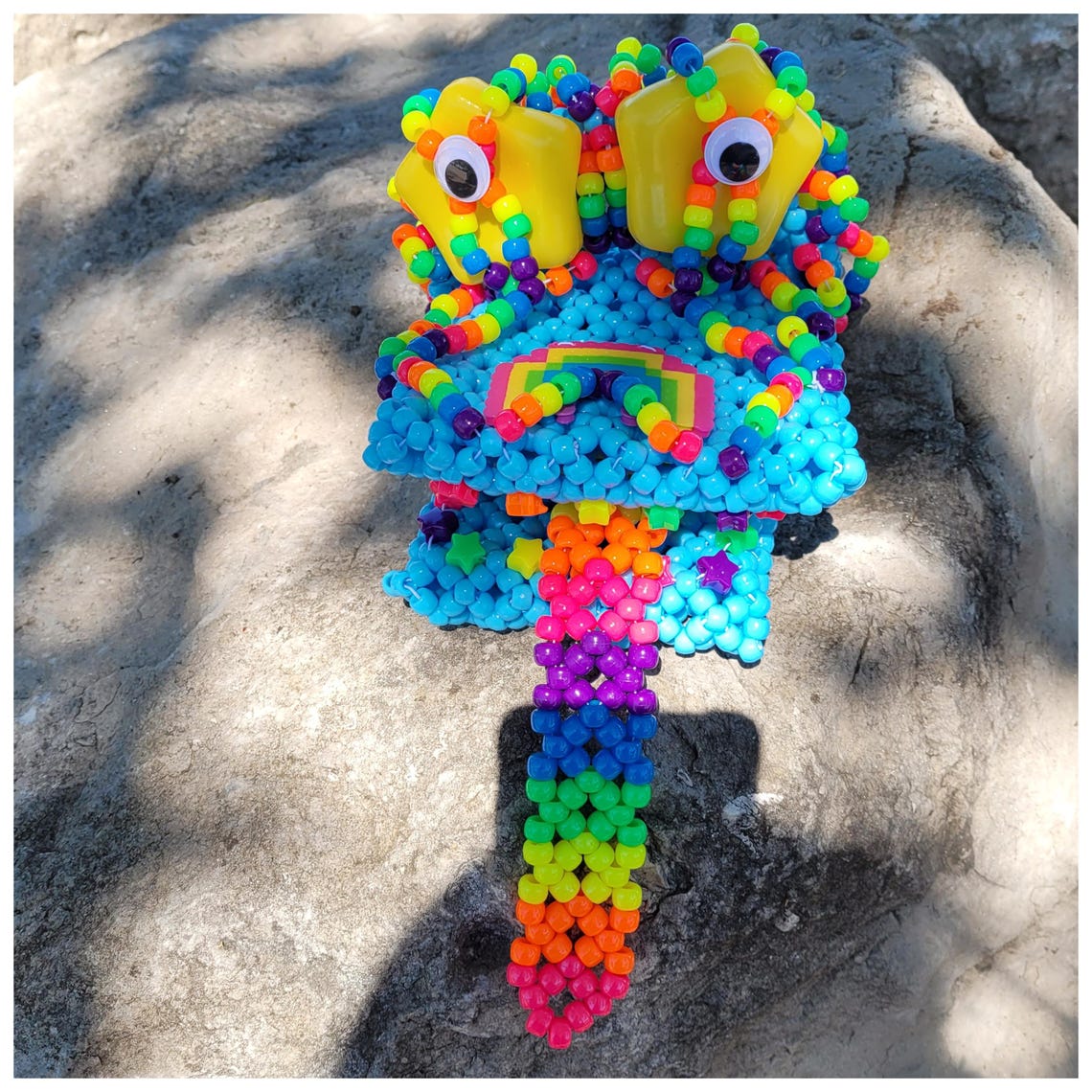 OOAK Kandi Puppet, Star Rave Accessory, Beaded Festival Gift - Etsy