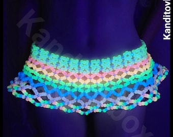 Glow in the Dark Kandi Skirt: Rainbow Rave Outfit