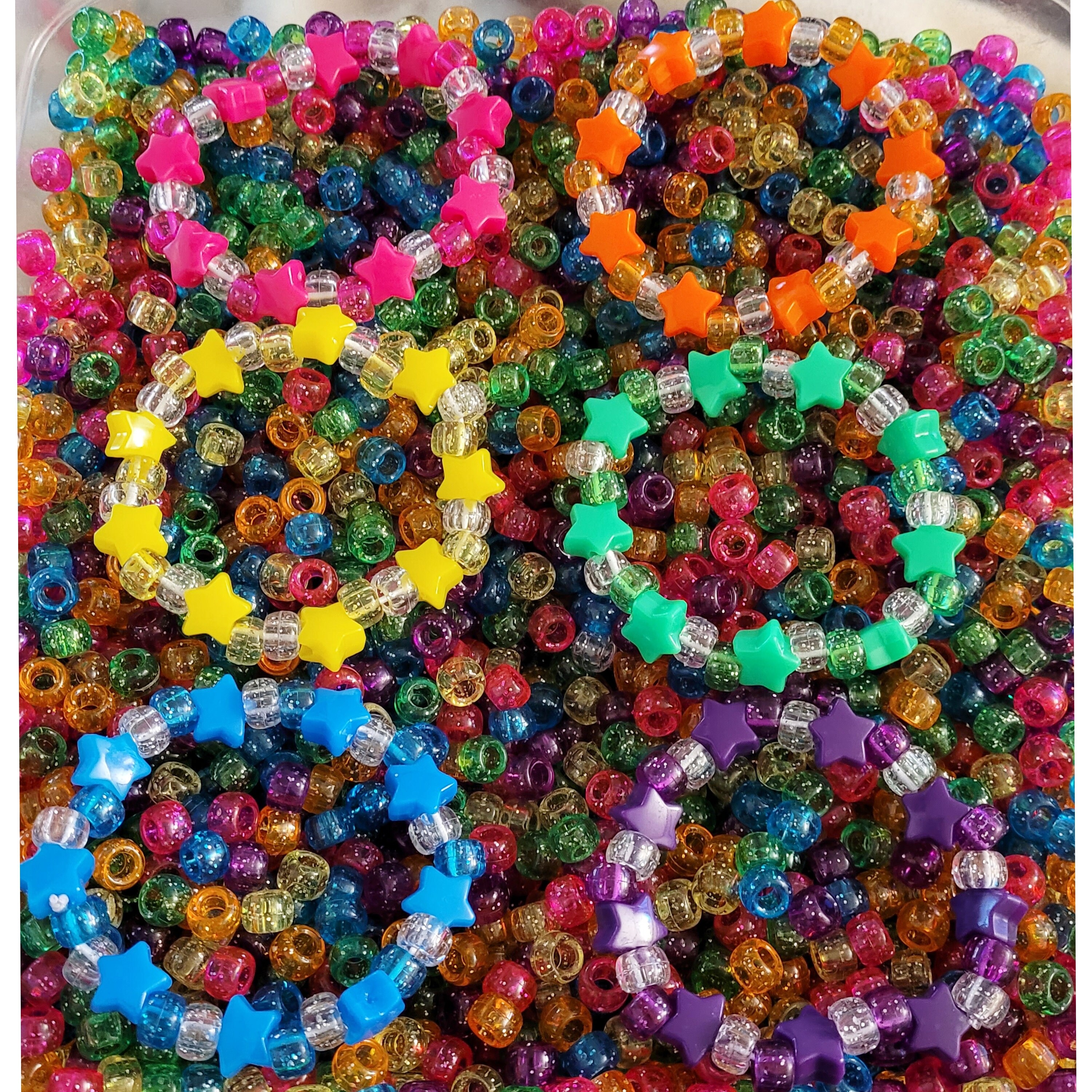 Star Kandi Bracelet Set: Rainbow Glitter Rave Bracelets - Etsy 日本