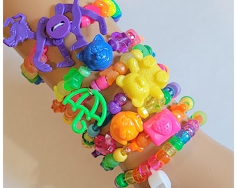 Vintage Kandi Bracelet: 90s Rave Beads, Oldschool Raver PLUR