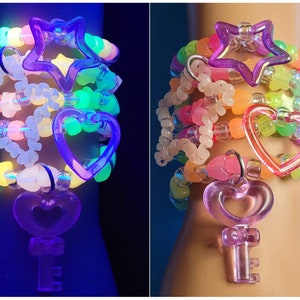Rainbow Glitter Kandi Beads, 9mm Barrel Beads, Glitter Beads, Cute Kandi  Beads, Kawaii Kandi Beads for Bracelet, Cute Pony Beads