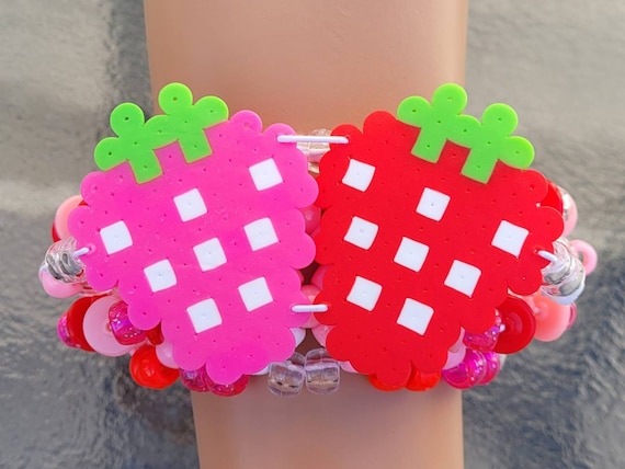 Strawberry Kandi Cuff kandi Bracelet 3d Kandi Cuff rave Bracelets