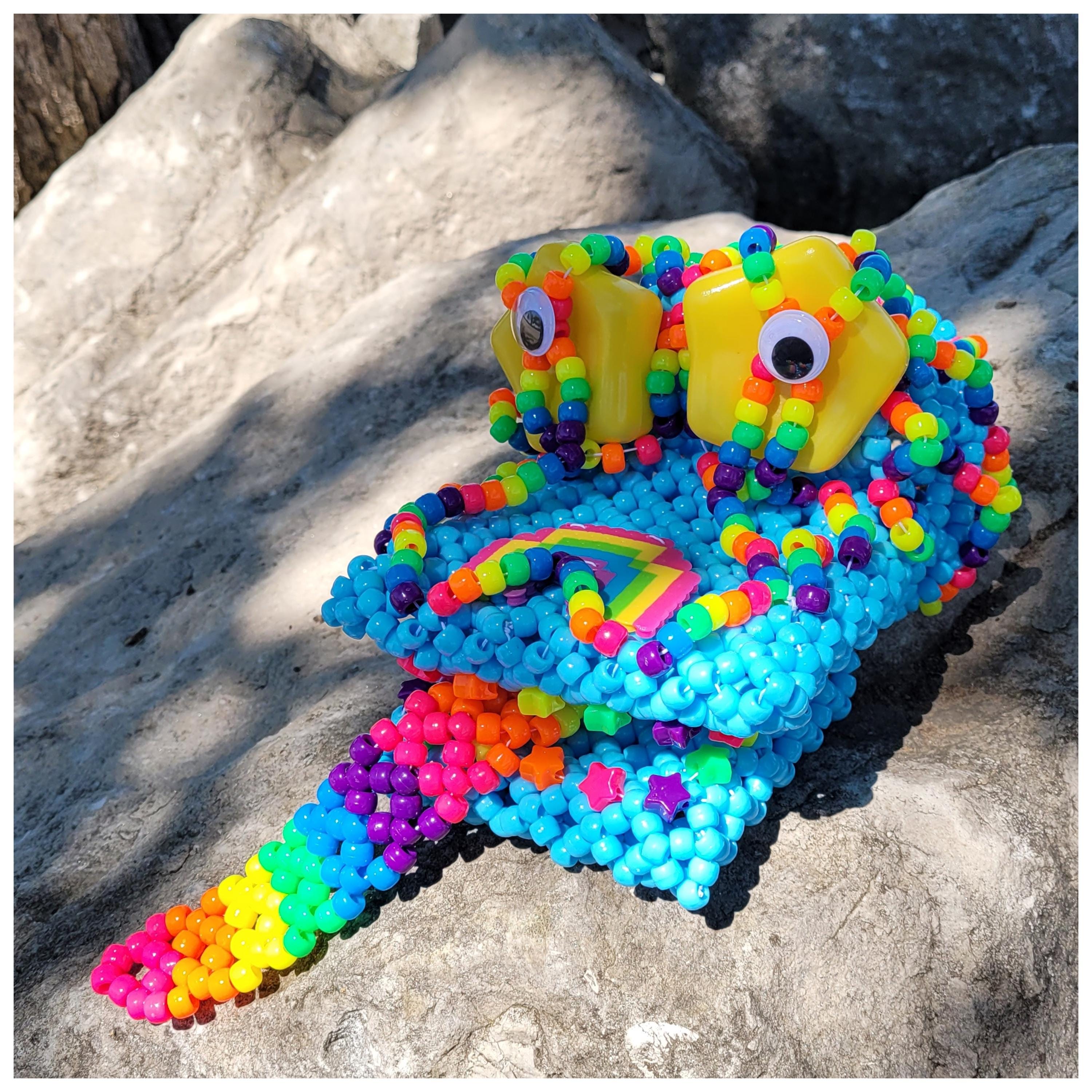 OOAK Kandi Puppet, Star Rave Accessory, Beaded Festival Gift - Etsy
