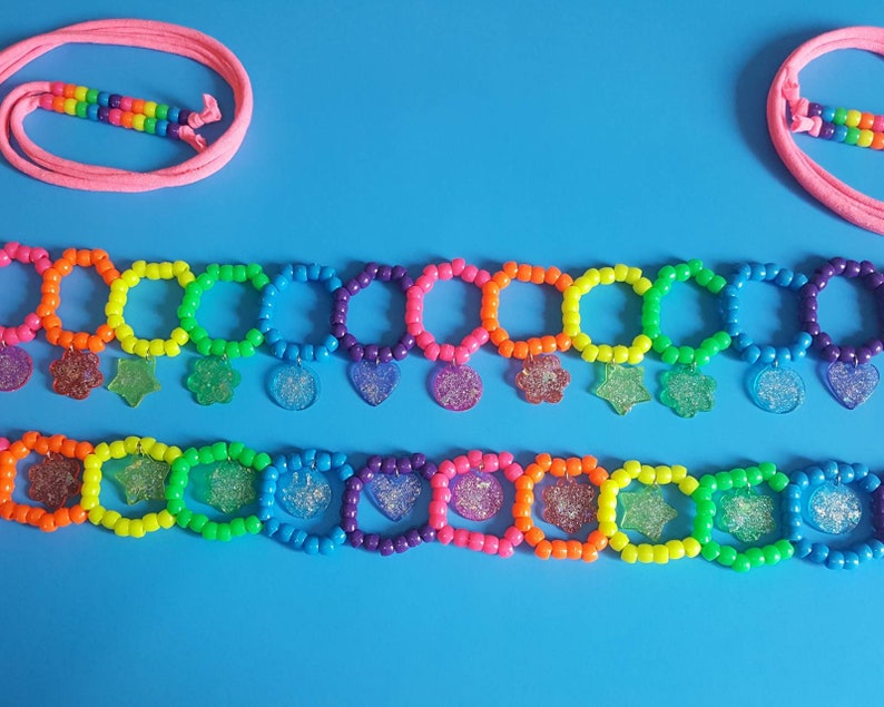 Glitter charms kandi belt,rave outfit,rave belt,rainbow belt,kawaii belt,pride belt,glitter belt,festival belt,festival clothing,edc kandi