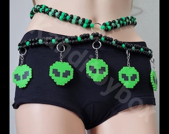Alien Kandi Belt: Neon Rave Festival Outfit