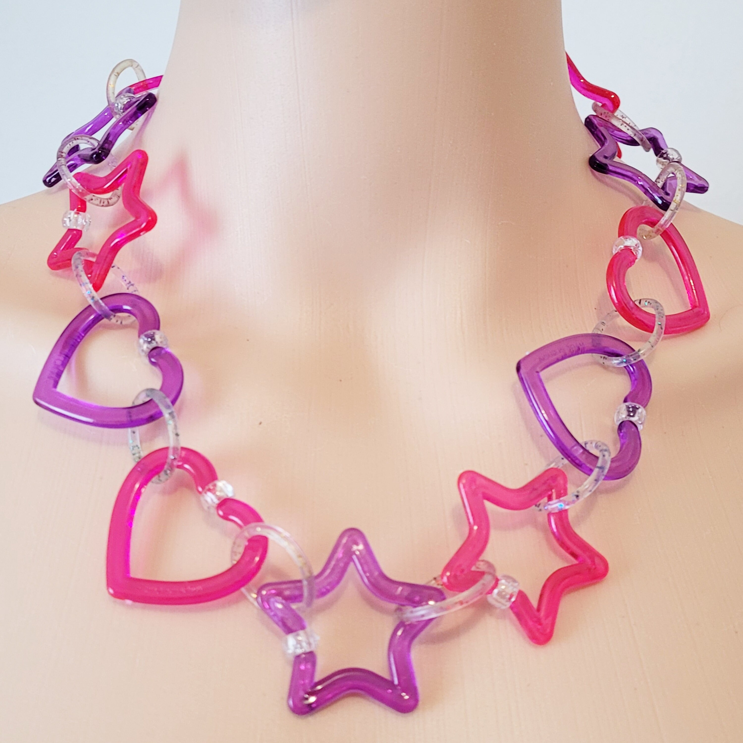 Heart & Star Kandi Necklace,kandi Necklace,rave Accessories