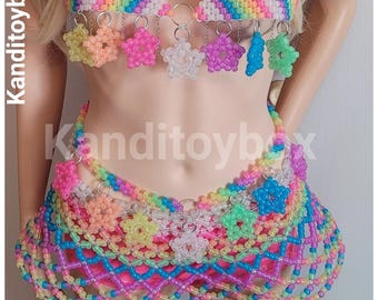 Cinturón arnés Glow Star Kandi, cinturón para festivales, accesorios para raves