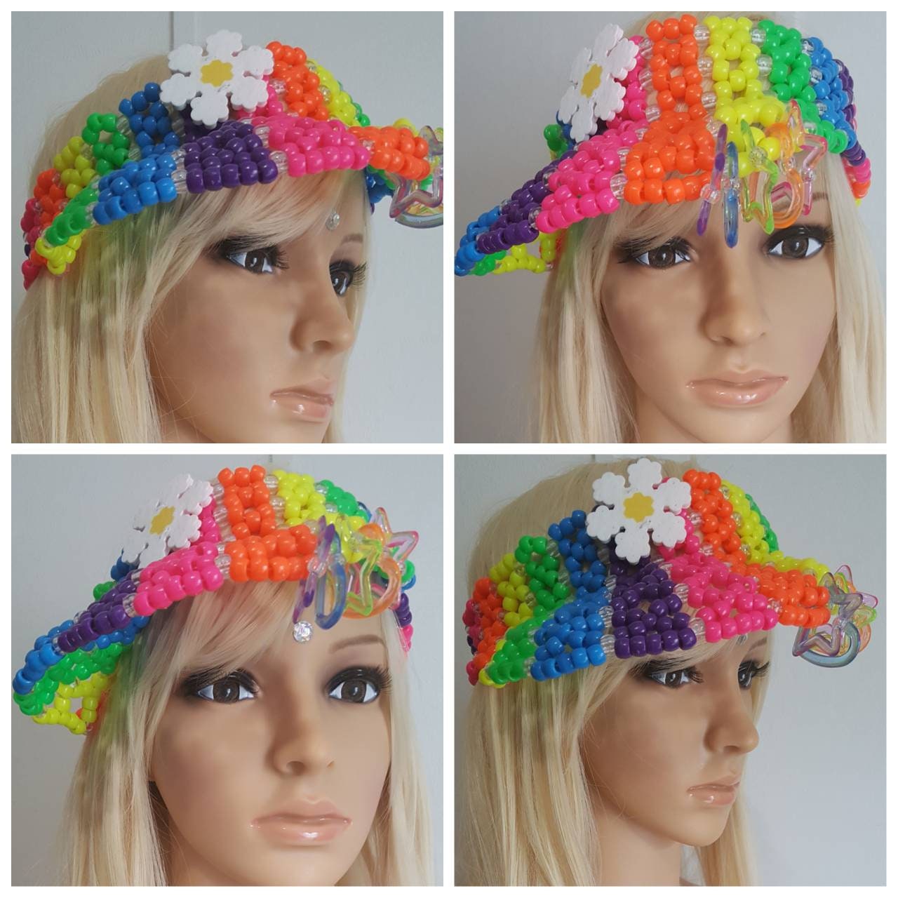 Oldschoolrave Kandi Visor Rave Outfit Kandi Hat Rave Visor Etsy