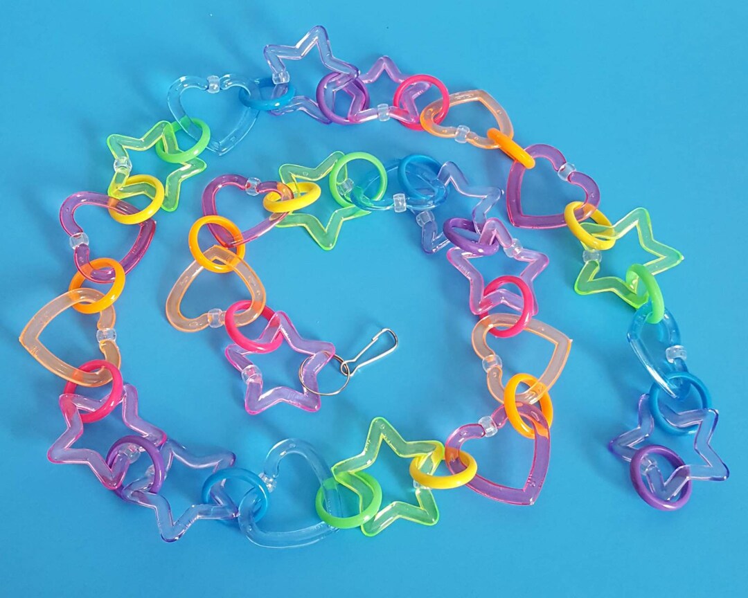 Rainbow Kandi Chain Belt,star Belt,heart Belt,rainbow Belt,kawaii Belt,rave Belt,rave Outfit