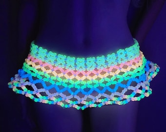 Glow in the dark kandi skirt,rave outfit,rave skirt,edc outfit,pride outfit,rave fashion,kandi outfit,festival outfit,rainbow skirt,rave set