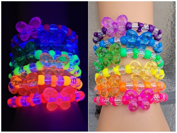 6 Glitter charm kandi bracelets,kandi singles,rave bracelets,rave  kandi,rave outfit,edc kandi,edc outfit,kandi kid,kandi cuff,edc,raver