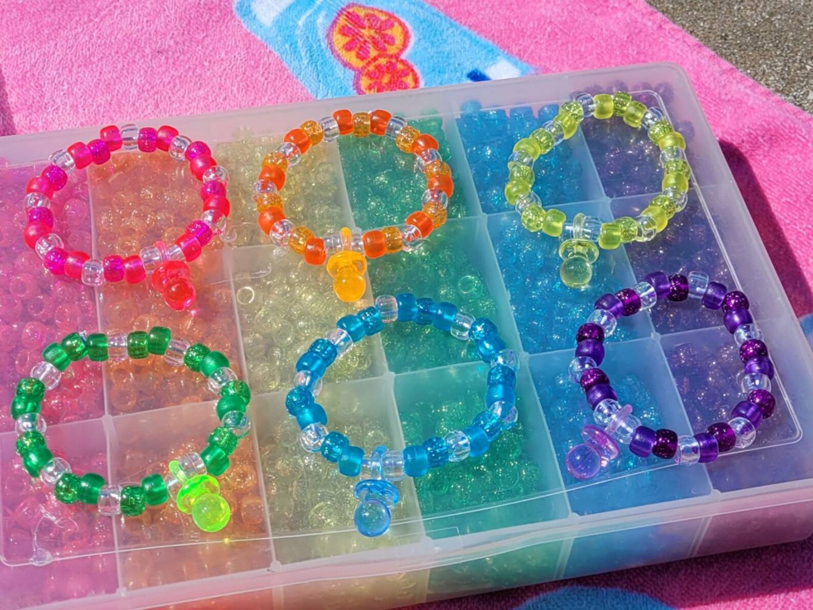 UV Rave Baby Kandi Bracelet Setglitter Braceletskandi Etsy