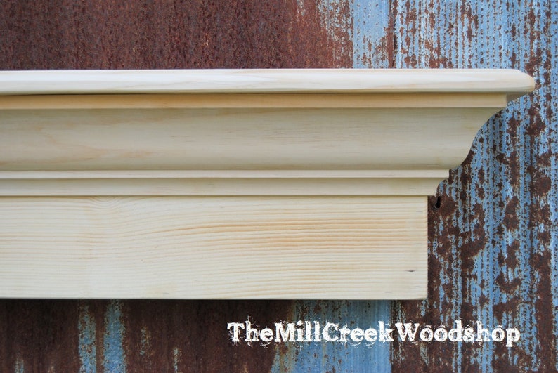 Unfinished Fireplace Mantel Shelf Floating Ledge Distressed Etsy