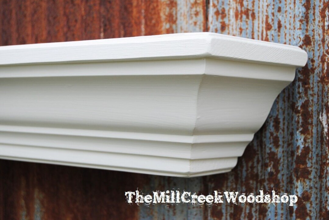 Fireplace Mantel Shelf Floating Ledge Solid Crown Molding Mantle Etsy