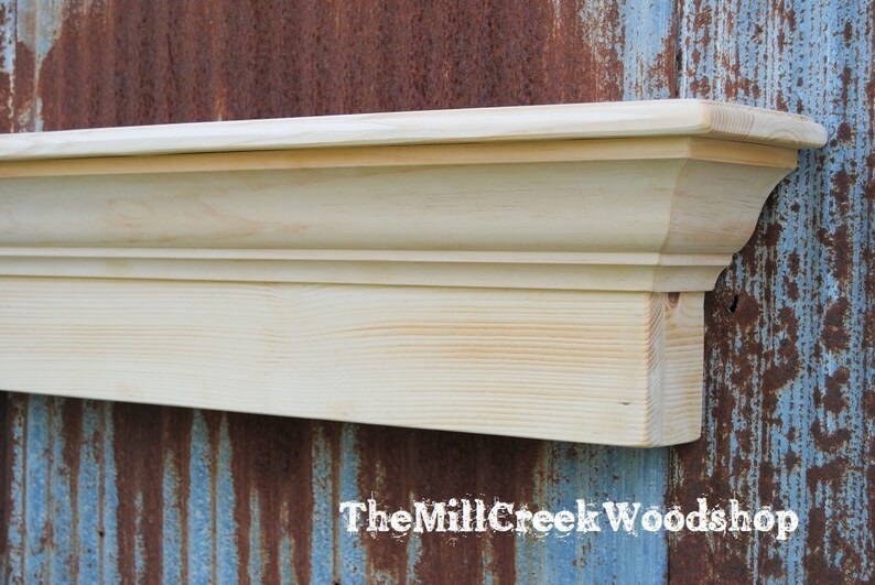 Unfinished Fireplace Mantel Shelf Floating Ledge Distressed Etsy
