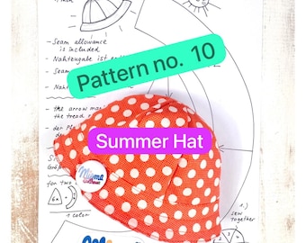 Sommer HUT / Schnittmuster no.10 ( PDF Download )Pattern von Miema Dollhouse