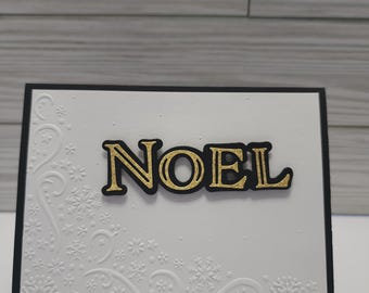 NOEL - Black and gold Christmas card