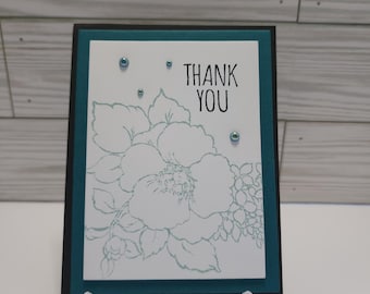 Thank You card - Teal