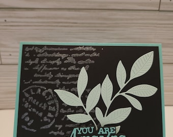 You are Amazing - Turquoise and Black Note Card