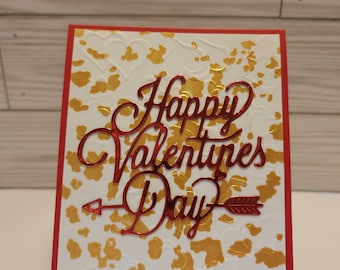 Gold Spatter Valentine's card