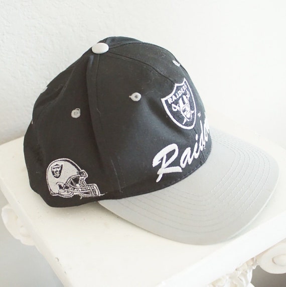 Hat Black Raiders Snapback Cap 90s AJD NFL Football Vegas
