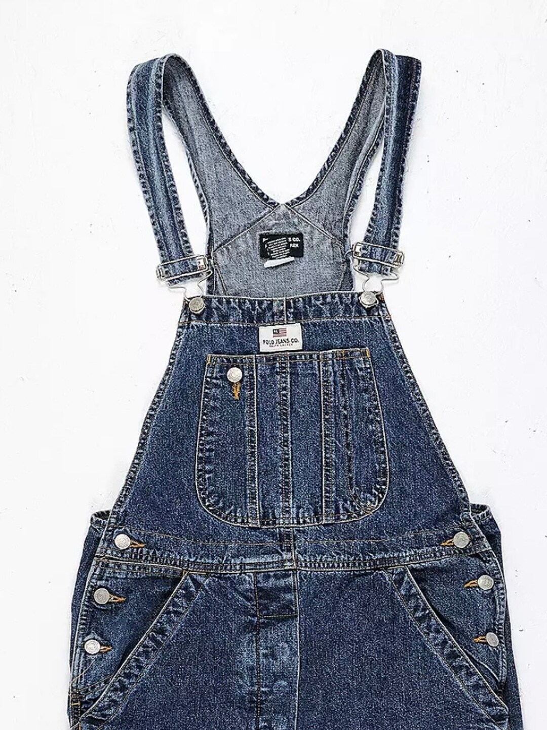 Vintage 90s Hip Hop Ralph Lauren Blue Denim OVERALLS Size Large - Etsy