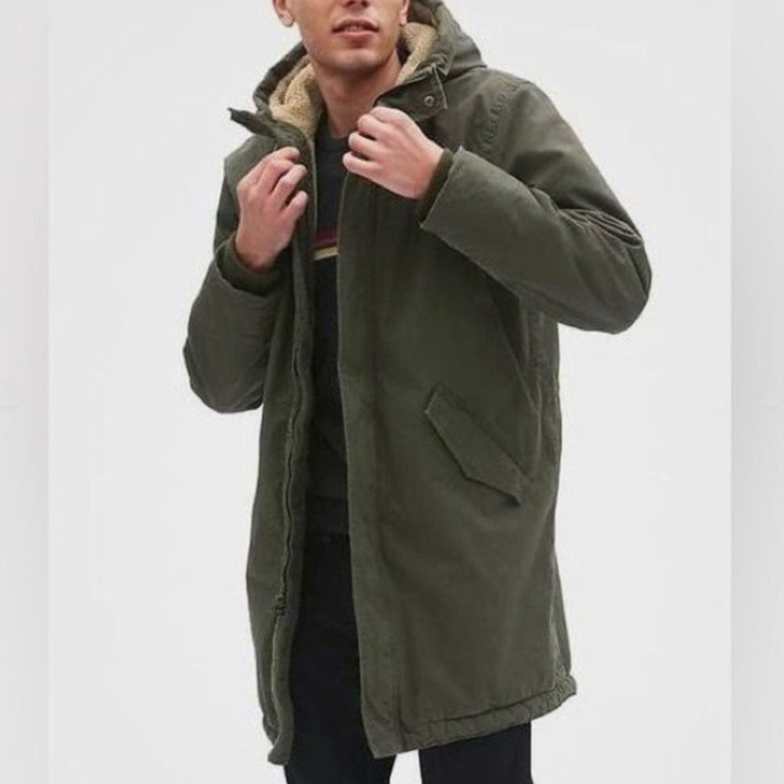 GAP Project Military Fishtail Lined Parka Army Green Jacket Med Etsy Australia