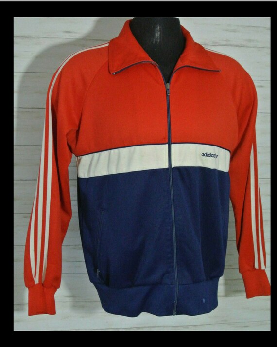 Vintage Adidas 80s Chaqueta Tamaño Grande 3 Rayas De poliéster | Etsy España
