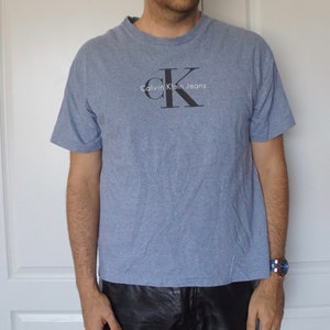 Vintage classic 1990s clothing Calvin Klein CK Spell Out Shirt Large Retro Fashion Tee, Men’s Clothing, Gift for Boyfriend