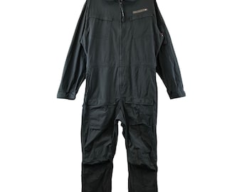 Vintage Tommy Hilfiger Large Black Long Sleeve Coveralls jumpsuit Hip Hop